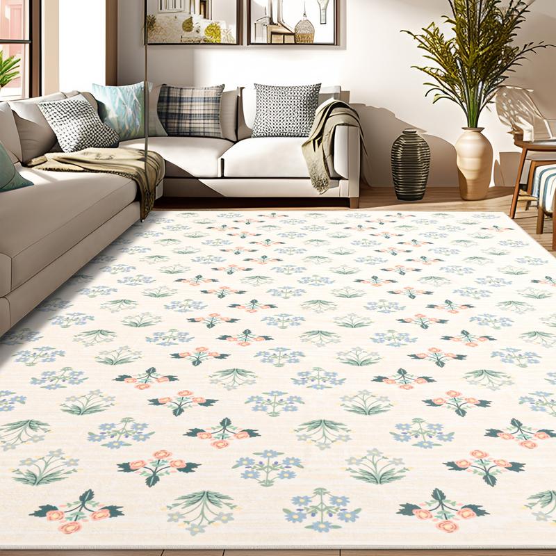 Boho Washable Area Rug - Non Slip Low Pile Machine Washable Carpet for Living Room Bedroom Nursery