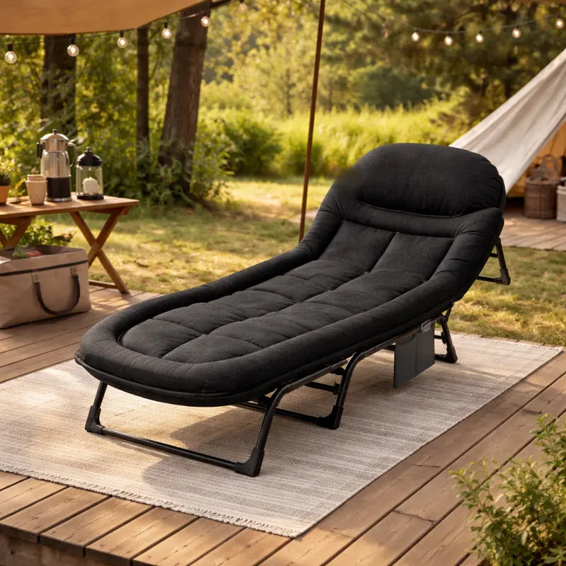 Adjustable Folding Camping Cot & Mattress | Portable 450lbs Capacity Bed