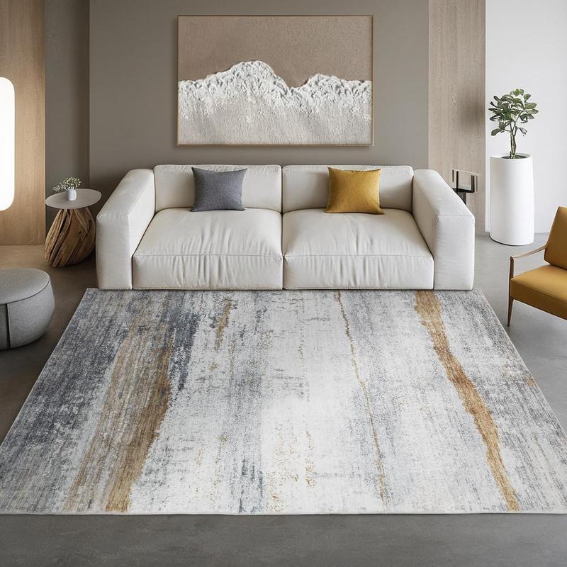 Boho Washable Area Rug - Non Slip Low Pile Machine Washable Carpet for Living Room Bedroom Nursery